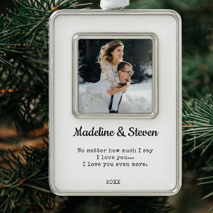 Wedding Photo Keepsake   Newlyweds Silver Plated Framed Ornament