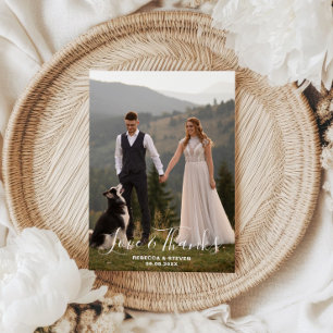 Wedding Photo Love and Thanks Guest Appreciation Thank You Card