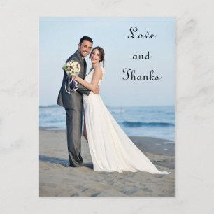 Wedding Photo Love and Thanks - Post Card