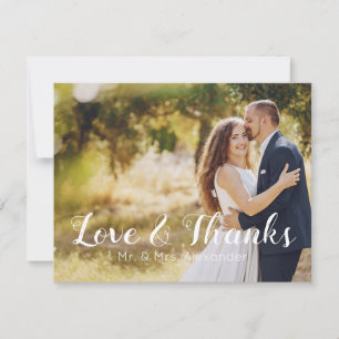 Wedding Photo Love & Thanks Thank You Card
