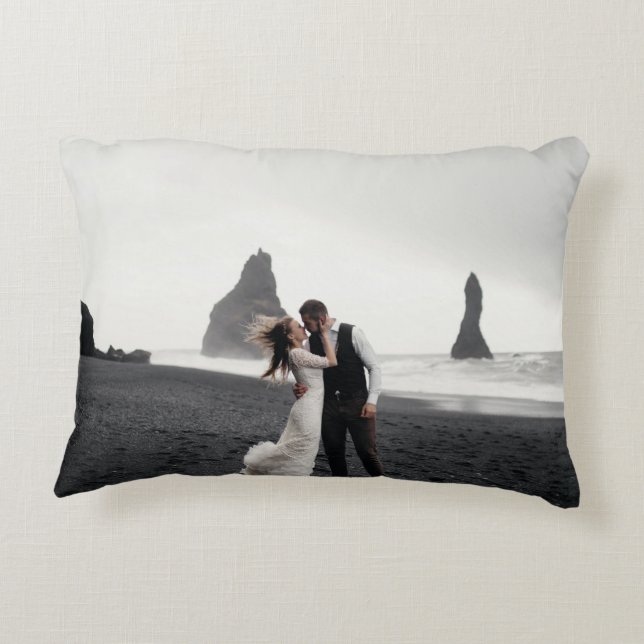 Wedding Photo Memory Newly Weds Keepsake Decorative Cushion (Back)