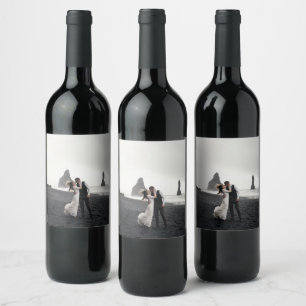 Wedding Photo Memory Newly Weds Keepsake Wine Label