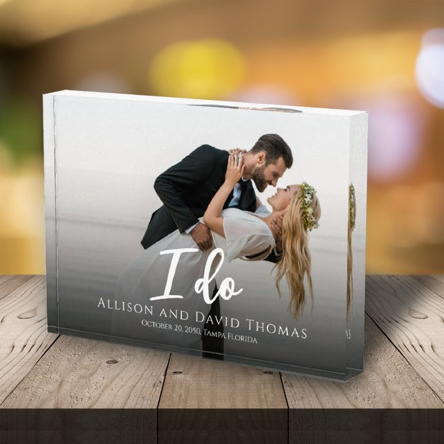 Wedding Photo Minimalist Couple Simple I Do  Block (Creator Uploaded)