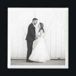 Wedding Photo Newlyweds Mr & Mrs Black White Favou Magnet<br><div class="desc">Custom Wedding PHOTO in black and white with white trim. Easy to personalise to your own favourite photo. Modern,  Classic,  Timeless Keepsake. Mix and match entire Wedding / Keepsake Collections by TMCdesigns.</div>
