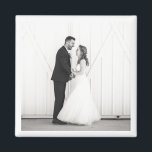 Wedding Photo Newlyweds Mr & Mrs Black White Favou Magnet<br><div class="desc">Custom Wedding PHOTO in black and white with white trim. Easy to personalise to your own favourite photo. Modern,  Classic,  Timeless Keepsake. Mix and match entire Wedding / Keepsake Collections by TMCdesigns.</div>