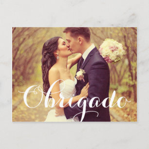 Wedding Photo Obrigado Note Cards Postcard