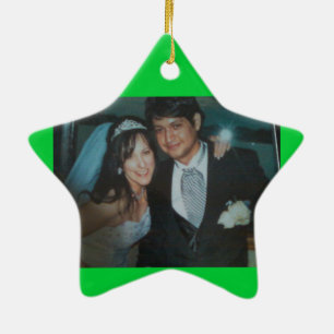 Wedding Photo Ordimant for Your First Christmas Ceramic Tree Decoration