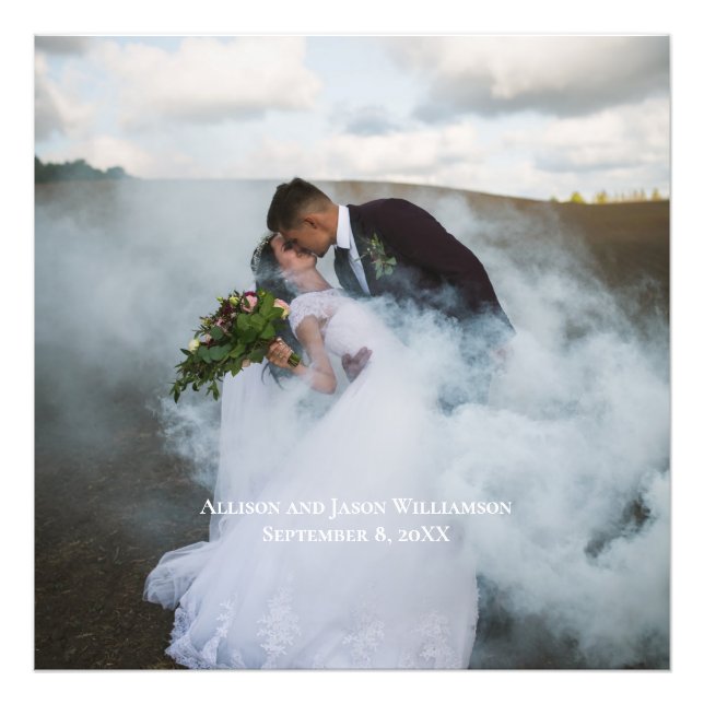 Wedding Photo Personalised Keepsake Names Date  Print (Front)