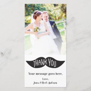 Wedding Photo Picture Black Moustache Thank You
