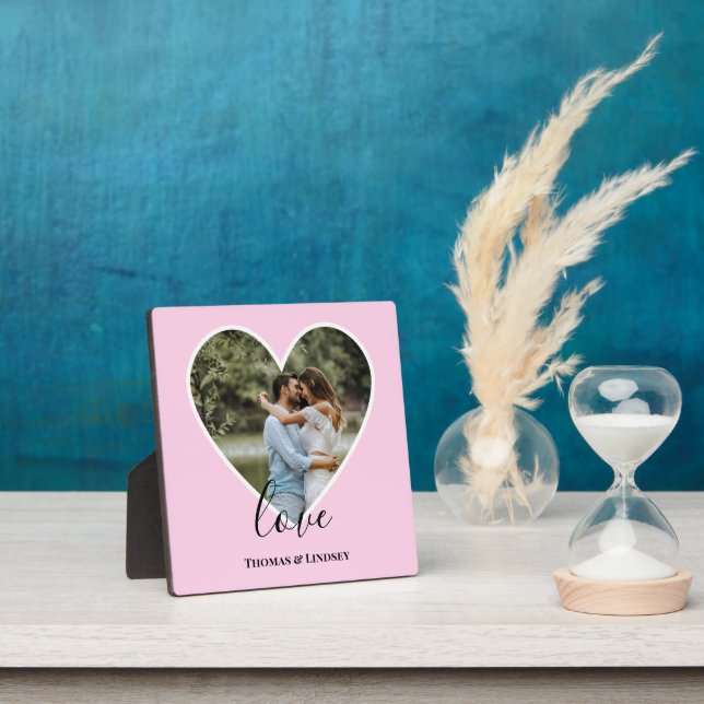 Wedding Photo Pink Heart Frame Modern Calligraphy (Insitu)