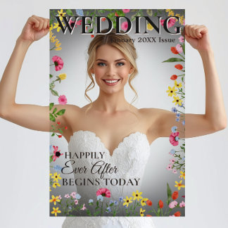 Wedding Photo Prop - Fun Magazine Cover Acrylic Sign