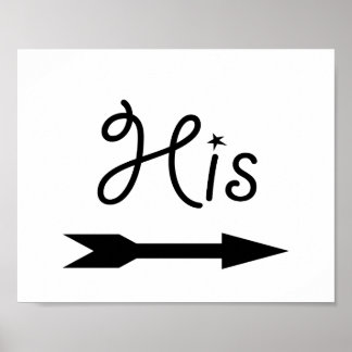 Wedding photo prop sign arrow "His" for the bride
