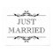 Wedding photo prop sign Just Married open scroll