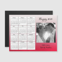 Wedding Photo Red Gradient Mini 2021 Calendar