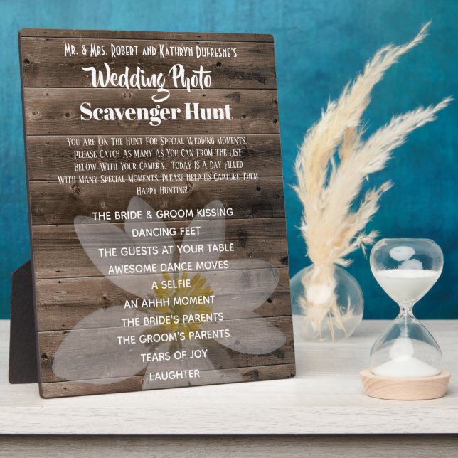 Wedding Photo Scavenger Hunt Plaque (Side)