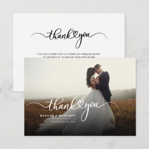 Wedding Photo Script Thank You Card