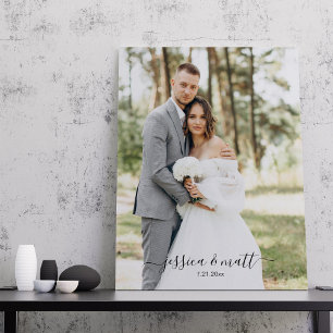 Wedding Photo Script Wedding Anniversary Gift Canvas Print