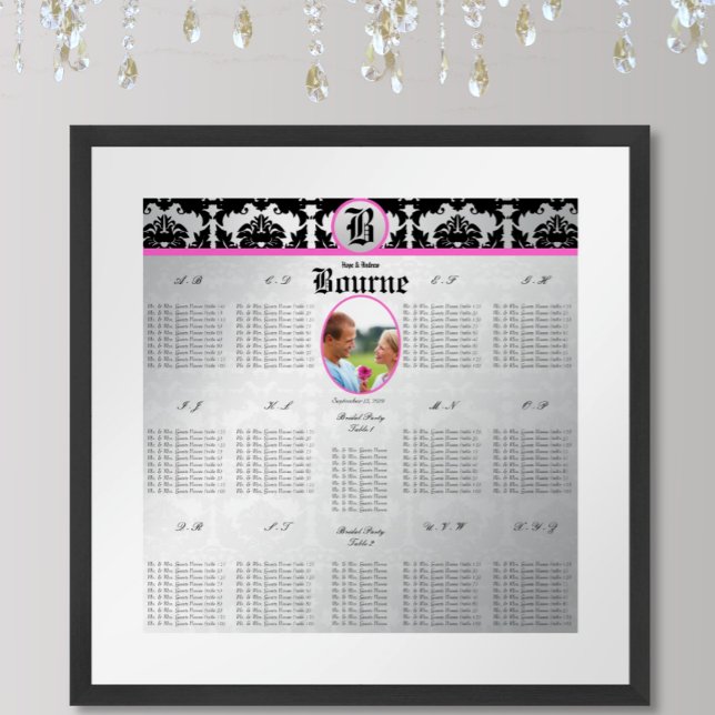 Wedding Photo Seating Chart (To see frame and mat pricing,  please choose your options.)