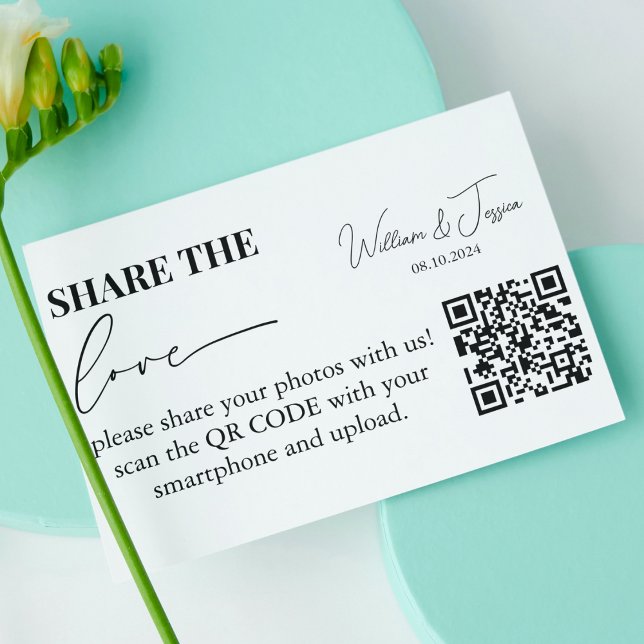 Wedding Photo Sharing | Share The Love QR Code Enclosure Card (Creator Uploaded)