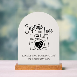  Wedding Photo Sign, Capture the Love  Acrylic Sign