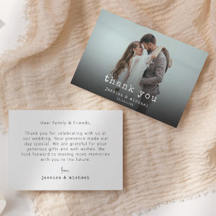 Wedding Photo Simple Minimalist Thank You Card