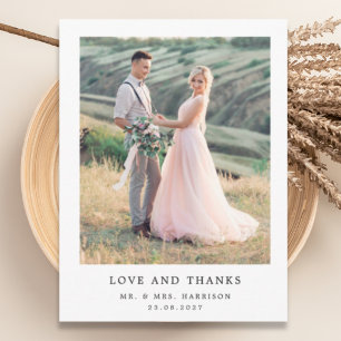 Wedding Photo Simple Thank You Postcard