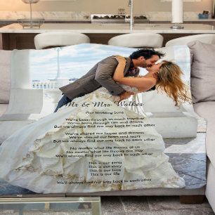 Wedding photo Song lyrics Fleece Blanket