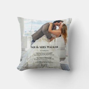 Wedding photo Song lyrics   Throw Pillow