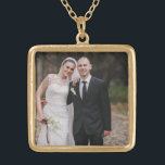 wedding photo Square Necklace, Gold Plated Gold Plated Necklace<br><div class="desc">Personalised Photo Silver Plated Necklace
Personalised photo plated necklace,  put your own custom personalised pictures. Easily upload your images and create your own. Sample photos used are for illustration purposes only.</div>