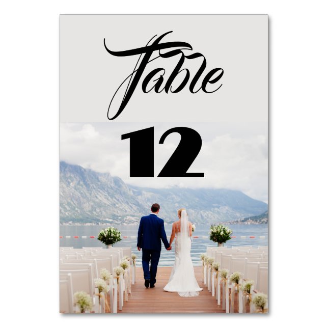 Wedding Photo Table Number Cards (Front)