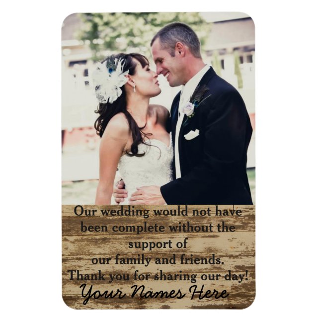 Wedding Photo Template Thank you Magnet (Vertical)