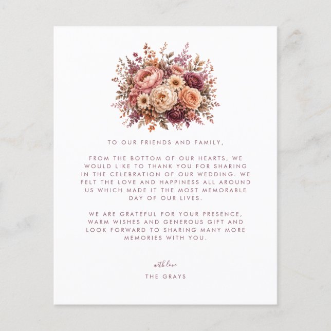 Wedding Photo Thank You Card (Front)