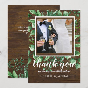 Wedding Photo Thank You Card with Text Both Sides