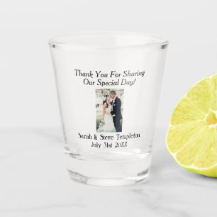 Wedding Photo Thank You Favor Names and Date Shot Glass