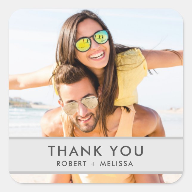 Wedding Photo Thank You Favour Stickers (Front)