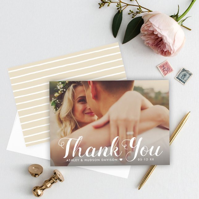 Wedding Photo Thank You | Hand Lettered Script Card (Creator Uploaded)