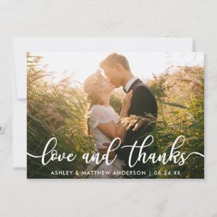 Wedding Photo Thank You Love and Thanks Card