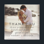 Wedding Photo Thank You Message Favour Magnet<br><div class="desc">These custom wedding day thank you magnets are the perfect way to say thank you to your wedding guests. Customise with your photo,  thank you message and names. Can be used as a thank you or as wedding favours.</div>