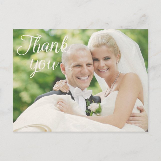 Wedding Photo Thank You Note Cards | Postcard (Front)