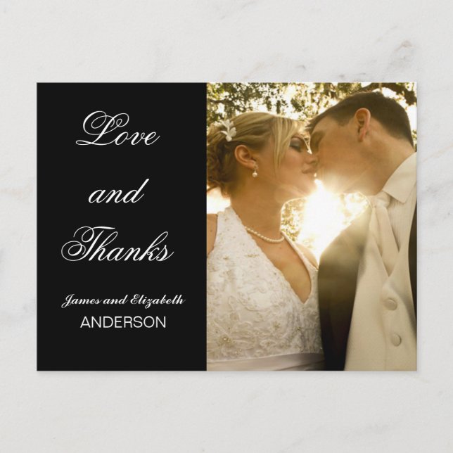 Wedding Photo Thank You Note | Post Card (Front)