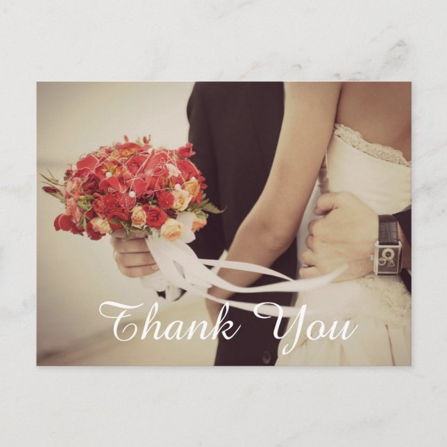 Wedding Photo Thank You Note Postcard (Front)