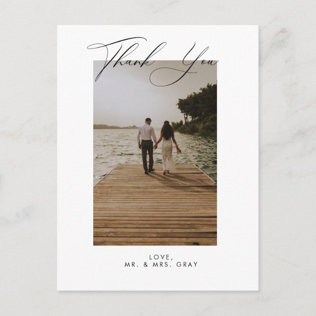 Wedding Photo Thank You Post Card (Front)