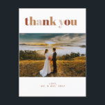 Wedding Photo Thank You Post Card<br><div class="desc">This timeless,  romantic design features a  modern script paired with bold text. Please contact me if you need help with this design.</div>