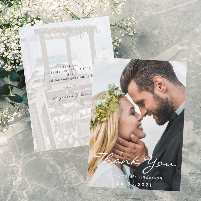 Wedding photo thank you script card (Creator Uploaded)