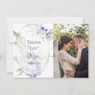 Wedding Photo Thank You Violet Anemone Floral Card