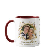 Wedding Photo Upload Personalised Mug, Anniversary