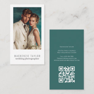 Wedding Photographer 1 Photo Personalized QR Code Business Card