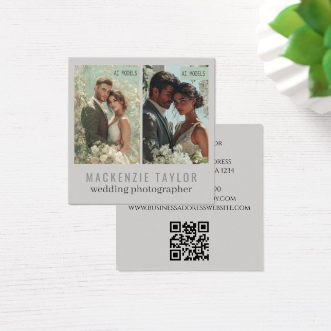Wedding Photographer 2 Photo Personalised QR Code (Desk)