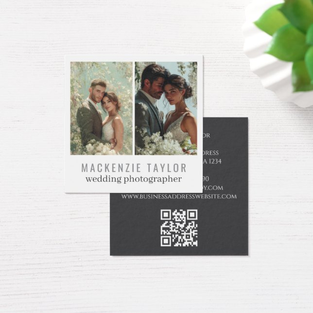 Wedding Photographer 2 Photo Personalized QR Code (Desk)