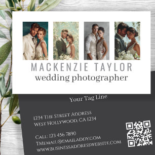 Wedding Photographer 4 Photo Personalised QR Code Business Card